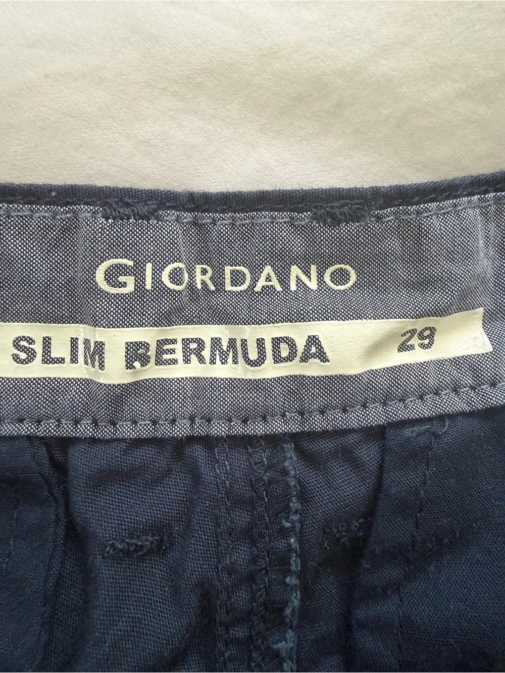 Men's Navy Flat-Front Shorts with Embroidered Flamingo Detail
